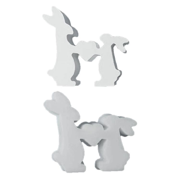 Rabbit Shaped Candle Holder Molds for DIY Craft Tealight Holder Gypsum Mould 1