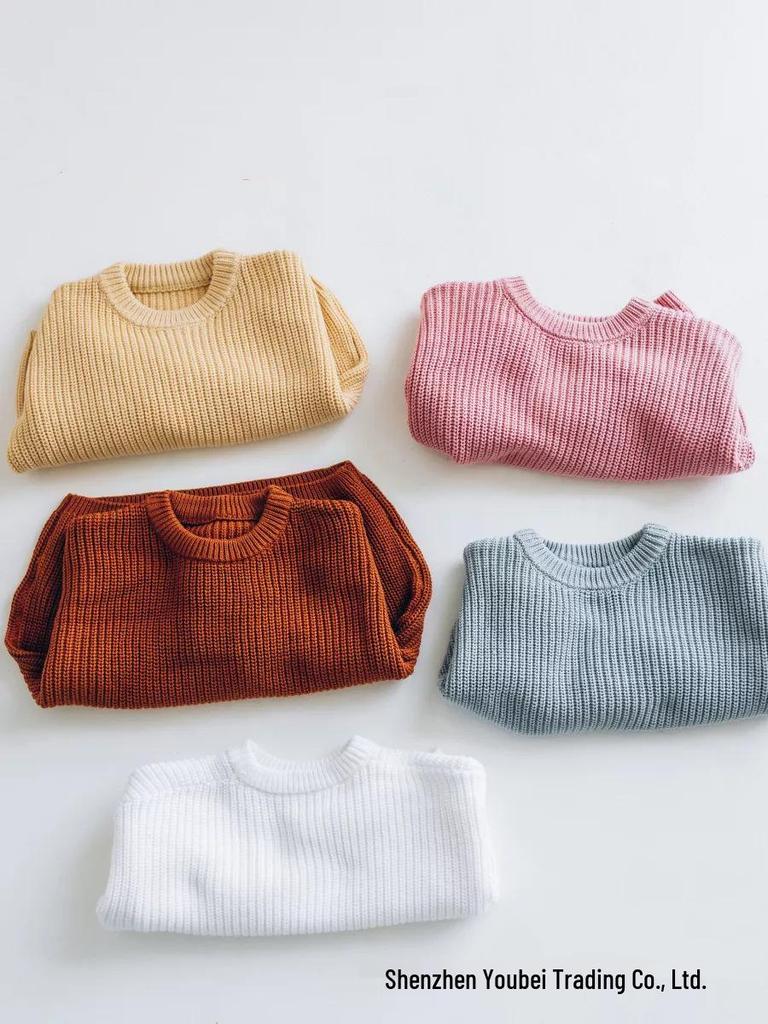 Baby Unisex 100% Cotton Knit Sweater - Soft & Comfortable