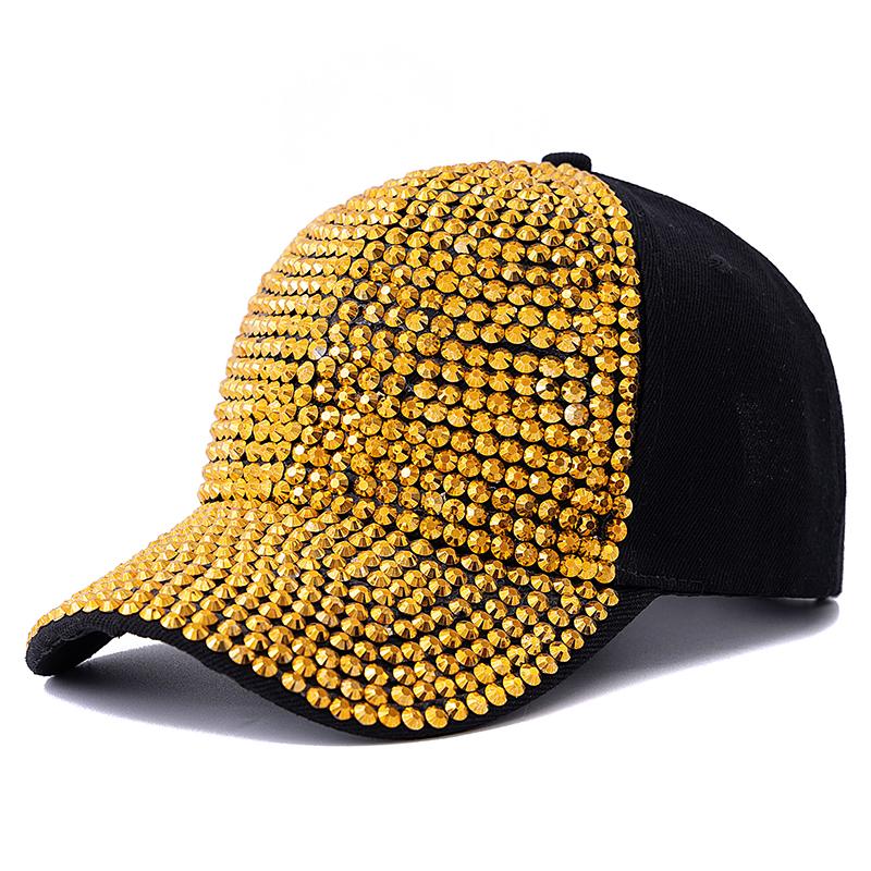 Women's Diamond Inlay Adjustable Baseball Cap Casual Plain Fashion Streetwear Outdoor Hat Simple Design Hot Sale