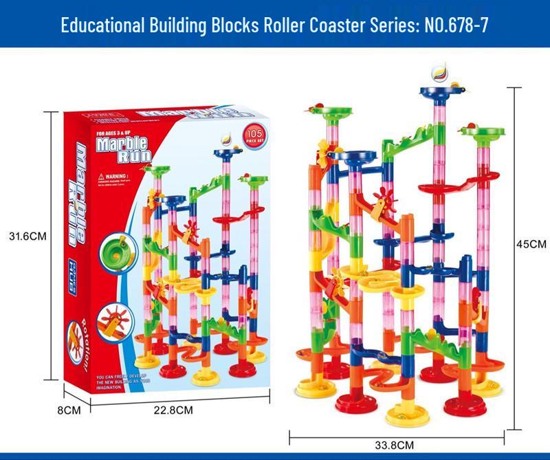 

Children s 3D Maze Marble Run Building Blocks - 105pcs 22.8*8*31.6cm