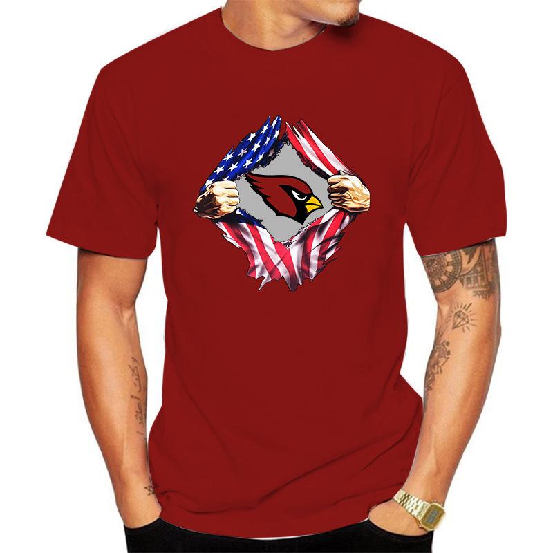 Football T Shirt Men Cotton Print American Flag Crack Graphic Short Sleeve Tees NFL Team Fan Casual Sports Tops Summer O-Neck Daily Wear Shirts