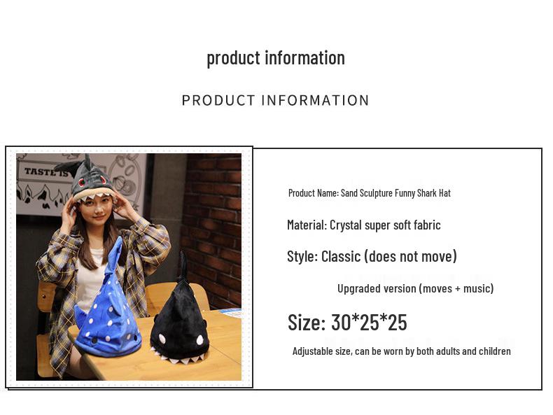 Shark Hat Sand Sculpture Halloween Cartoon Headgear - Funny Gift for All Ages