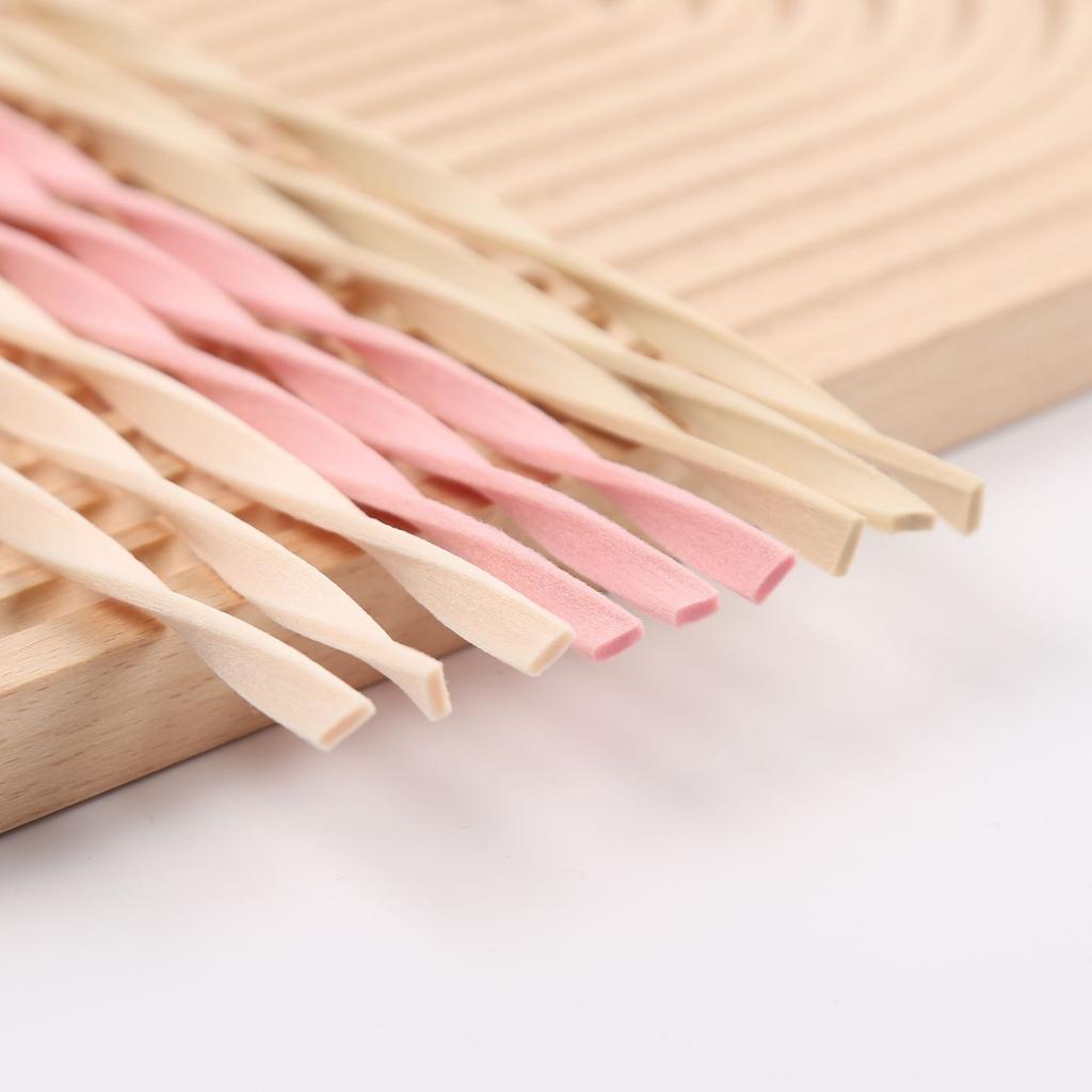 10pcs L30cm Pink/Wood Color Reed Diffuser Sticks Twist Fiber Reed Diffuser Sticks Fragrance for Bedroom Office Bathroom Home
