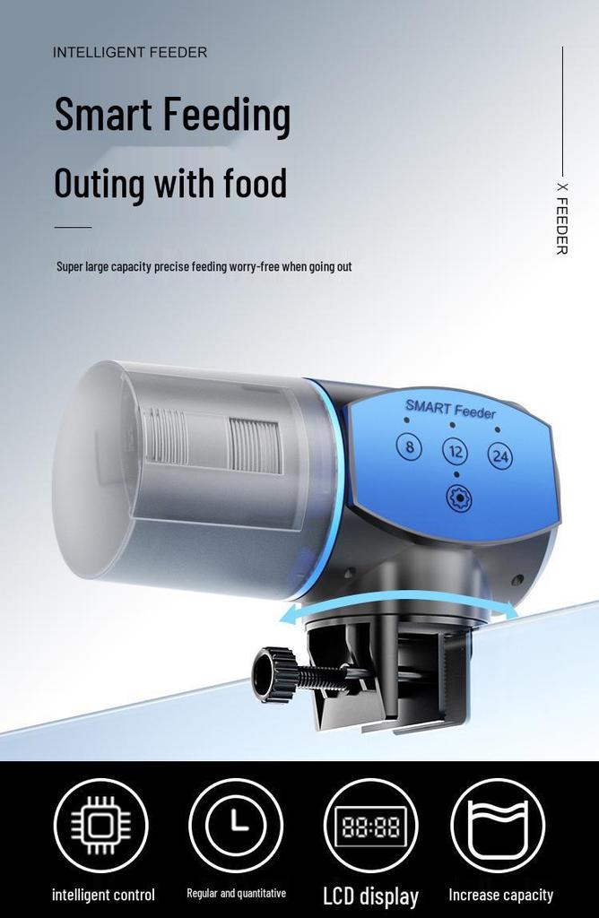 Smart Fish Tank Feeder: Large Capacity, Programmable Timer, Ideal for Aquariums, Koi, and Goldfish