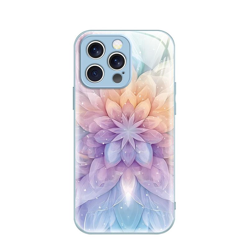 Ins Internet Celebrities with the Same Dream Gradual Change Lotus iPhone12 Epoxy Mobile Phone Case Apple 17Pro High Value Women's Models