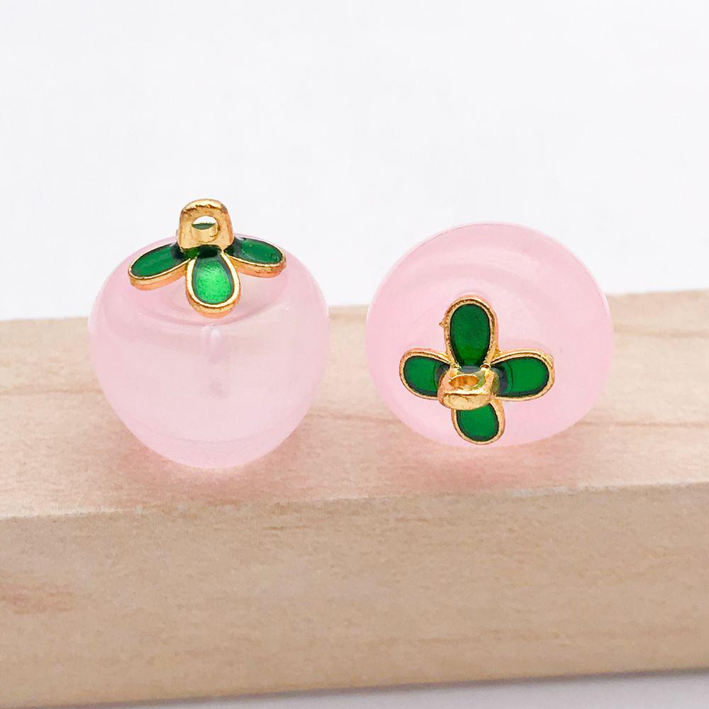 Set of 12 Colorful 3D Glass Apple Charms for DIY Bracelets & Necklaces