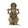 Idol Ganesha din Alamă Pură Pentru Noroc & Adorare, Statuie Zeu Hindu Ganpati, Aur