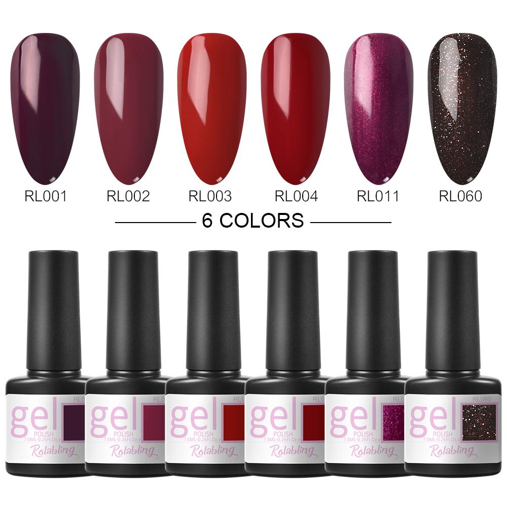 Set de lac de unghii cu gel de 6 buc 7 ml Lac de gel UV LED Lac semi-permanent pentru unghii