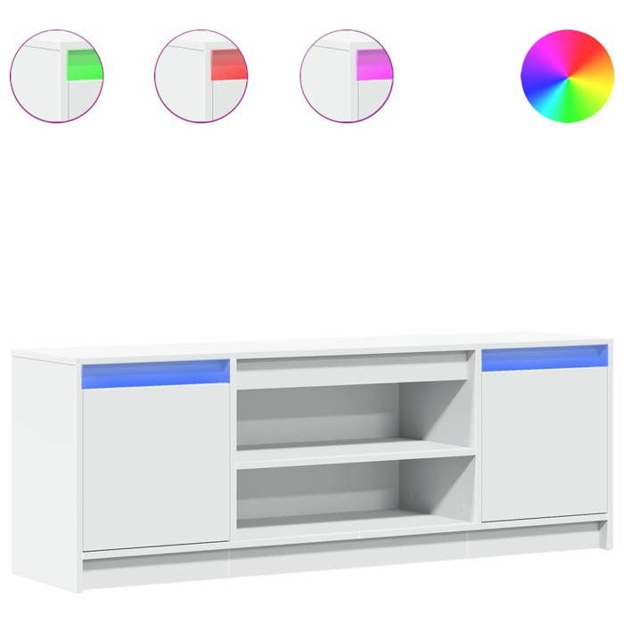 VidaXL TV Stand with LED White 139.5x34x50 Cm Engineered Wood 852194