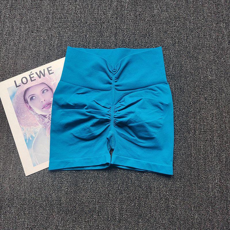 

Peach Shorts Fashion Back V Waist Fitness Pants Women s Slim Looking Sports Hip Lifting Training Shorts High Waist Yoga Hot Pants Peacock Blue S (40-50kg)