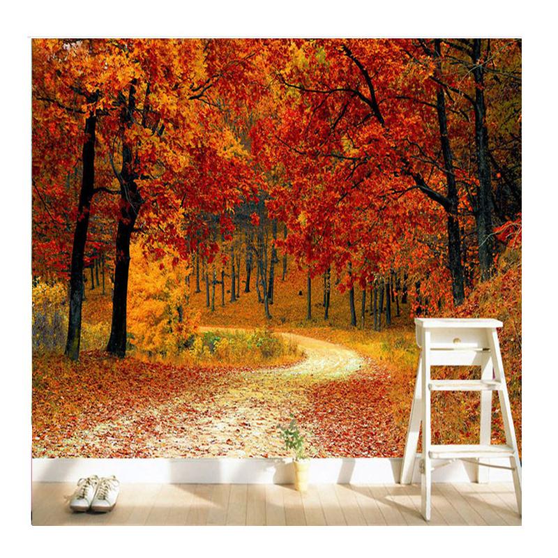 

Красивые современные обои-фреска Тропа в лесу красных кленов Гостиная Спальня Фоновая стена Фреска Домашний декор 200 cm(W) x 140 cm(H)