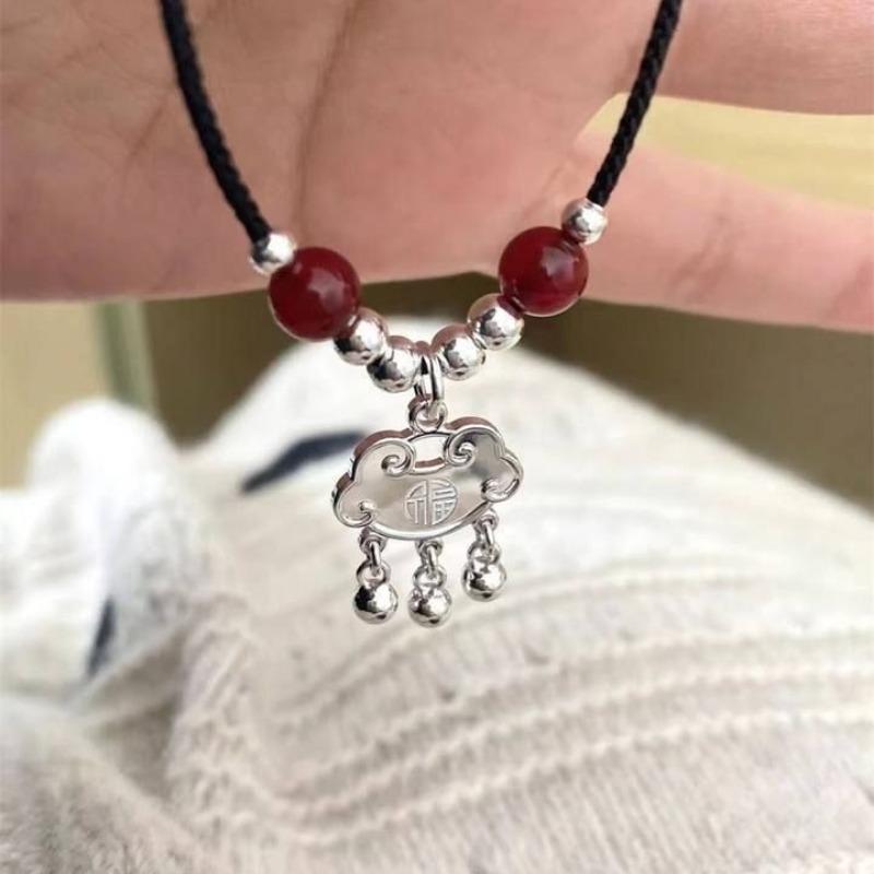 New Chinese Style Retro Delicate Peace Lock Necklace For Women Fashion Jewelry