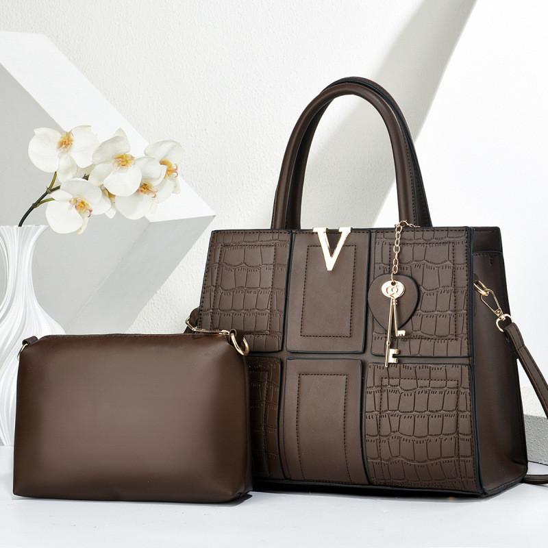 Pu Crocodile Textured Shoulder Bag With Splicing Design For Daily Use Women