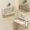 Wall Mounted Soap Dish Waterproof Toilet Drain Soap Box Light Luxury Soap Box  Bathroom Accessories