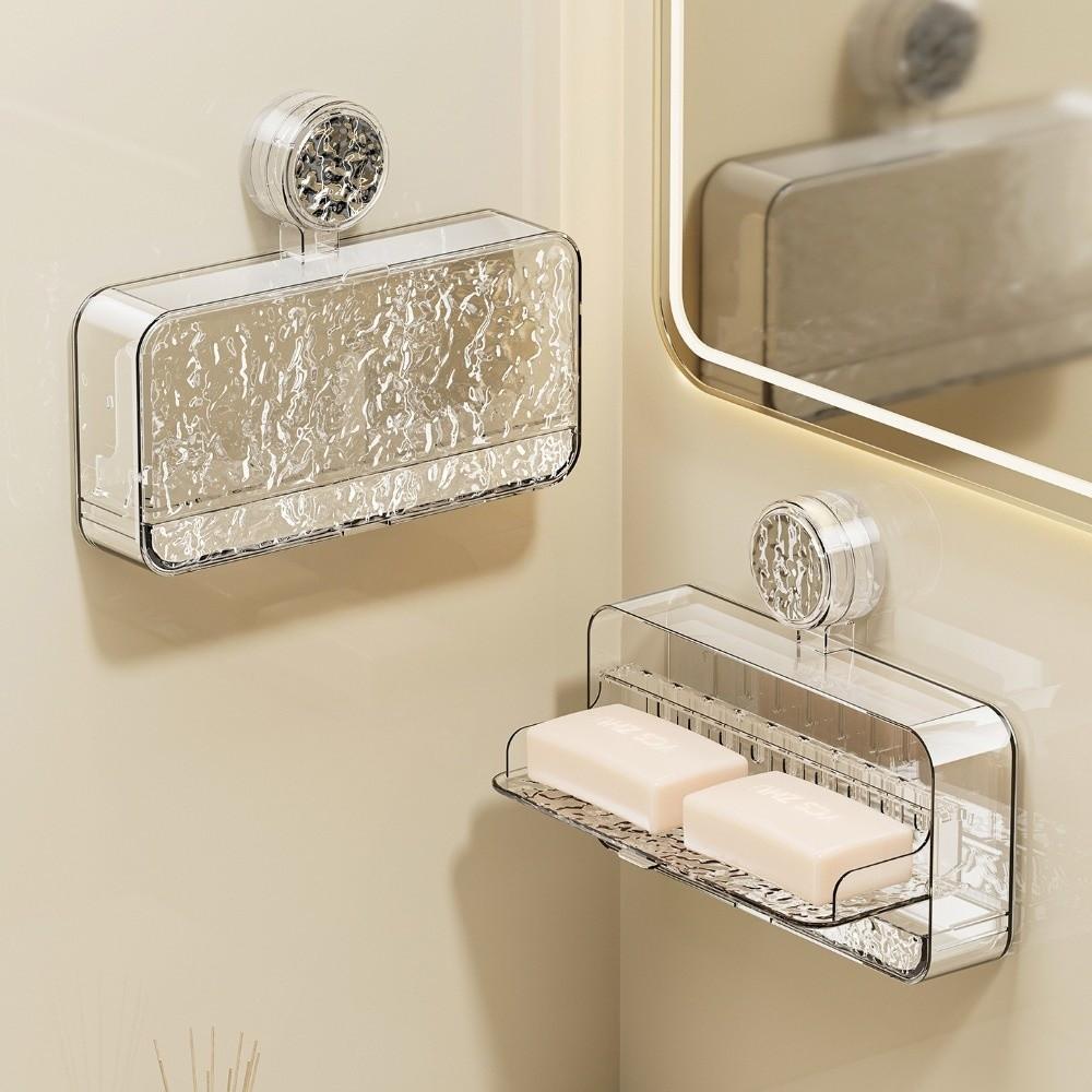 Wall Mounted Soap Dish Waterproof Toilet Drain Soap Box Light Luxury Soap Box  Bathroom Accessories