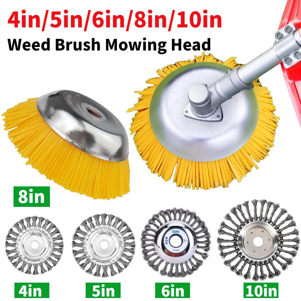 4/5/6/8/10palcová univerzální hlava křovinořezu, hlava kartáče na plevel, nylonové drátěné kolo, rotační kartáč na plevel pro sekačku