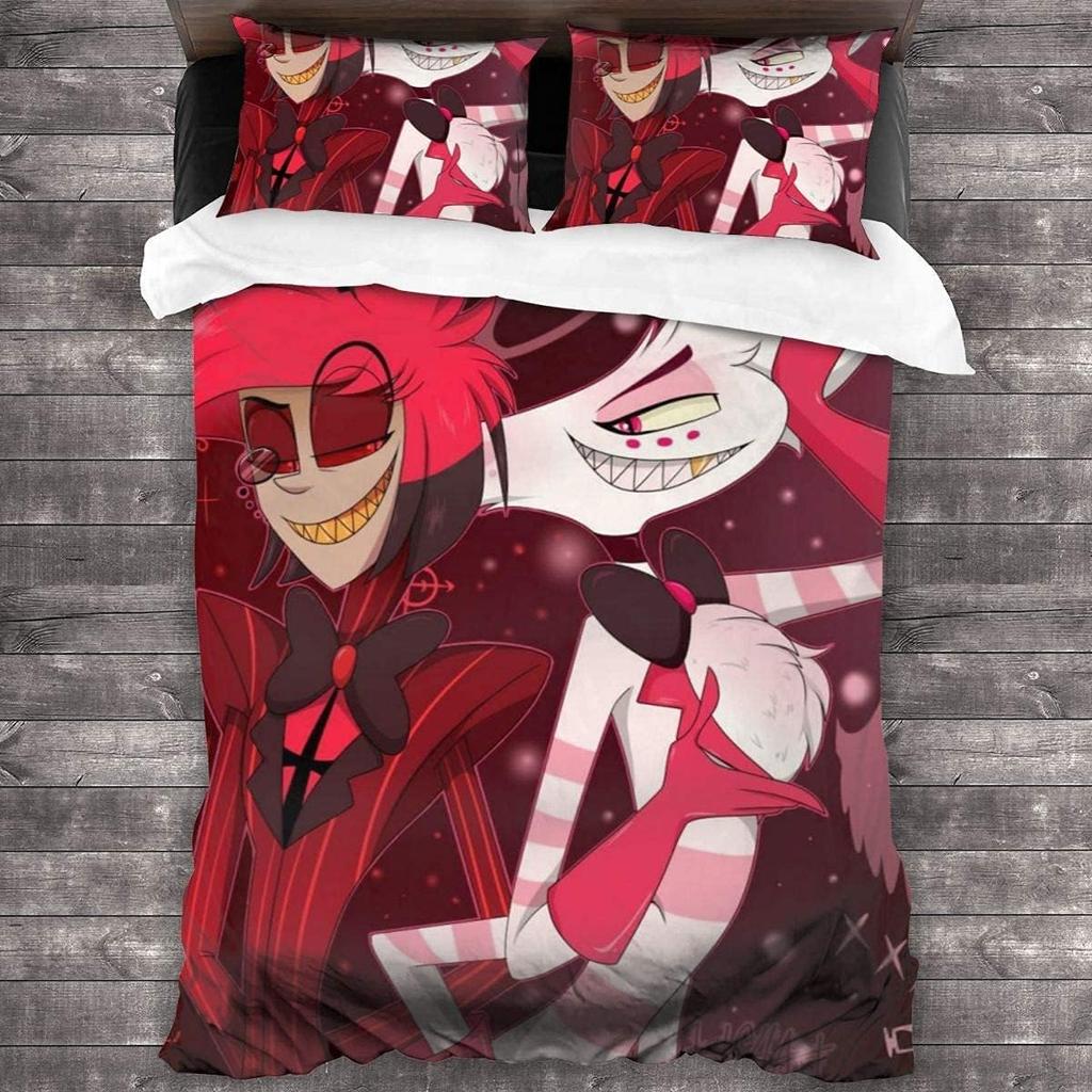 3d Anime Duvet Cover Pillowcase Bedding Set H-Helluva Boss Adult Boy Girl Bedroom Decoration Children Single Double Large Size