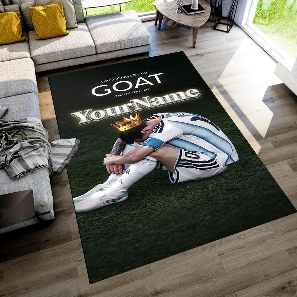 Messi Customizable Name Floor Rug Office Rug Perfect for Hallway Bedrooms Balcony Outdoor Antislip Carpet Anime Office Decor Perfect Gift for Women/Me