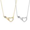 2026 Diamond-set Unlimited Love Necklace Women's Light Luxury Fashion Interlocking Heart-shaped Clavicle Chain Necklace