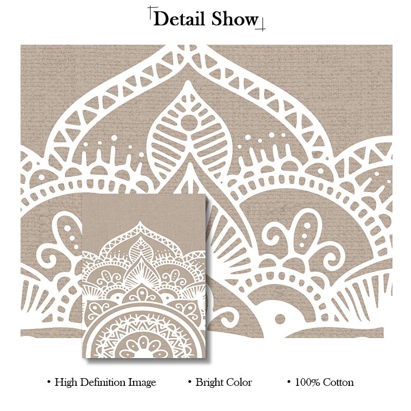 Bohemia Mandala Floral Grey Posters Canvas Painting Islamic Wall Art Print Pictures for Interior Yoga Living Room Decoration