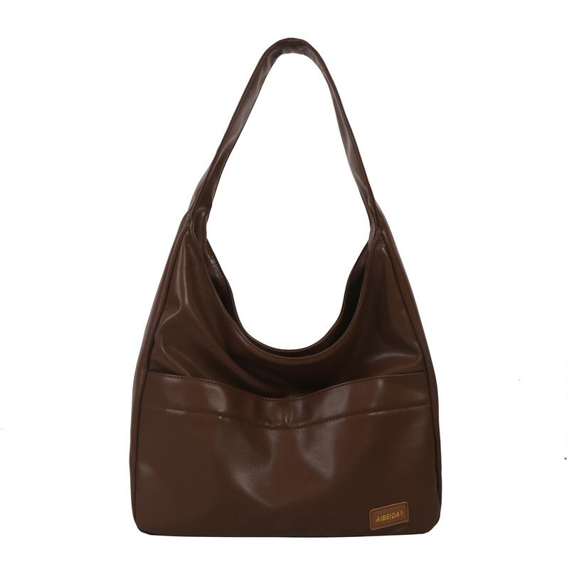 Large-capacity Bag Women's New Autumn and Winter Soft Leather Bucket Bag Commuter Tote Bag College Student Class Shoulder Bag