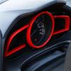 Car Interior Red Carbon Fiber ABS Accessories Interior Compatible with Mazda 3 Hatchback Sedan 2014-2018 Dashboard Instrument Meter Panel Cover