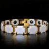Bracelet Céramique Couleur Or Blanc Largeur 11MM pour Hommes Femmes Santé Énergie Germanium Thérapeutique Magnétique Bracelets Joncs pour Hommes