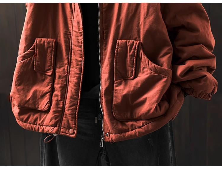 Women's Retro Casual Quilted Cotton Jacket with Hood, Large Pockets, Lightweight, Loose Fit, Plus Size, Winter Warm Outerwear.