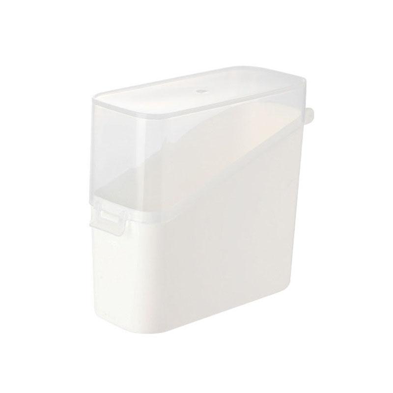 Clear Plastic Refrigerator Storage Box with Hinged Lid and Latch, Refrigerator Side Door Storage Box, Portioned Cheese Slice Box