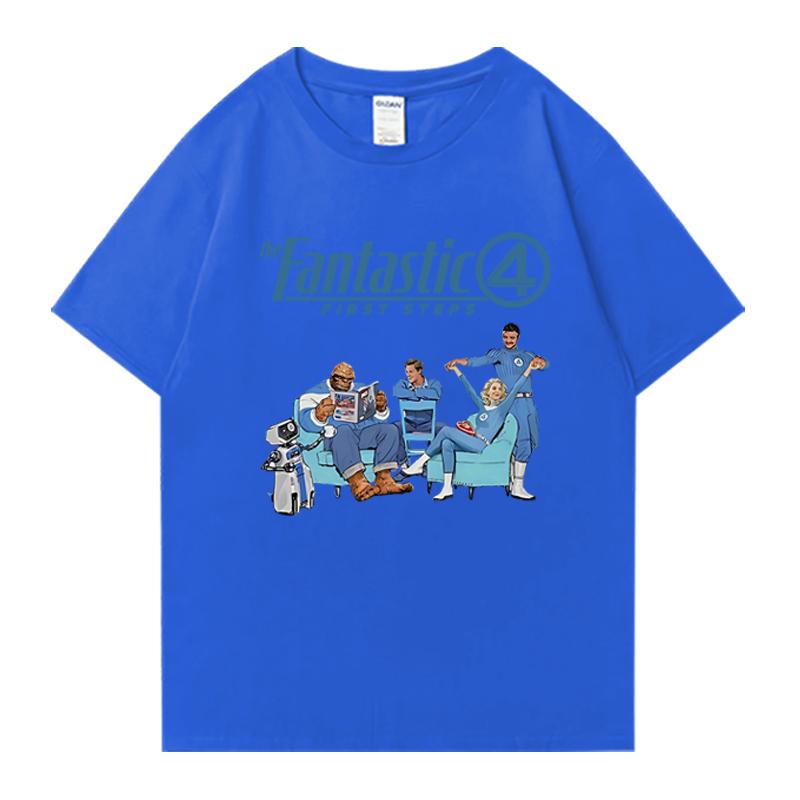 2025 The Fantastic Four First Steps Oversized 100% Cotton short sleeve t-shirts Hip Hop Men Women Summer Unisex T shirt clothing