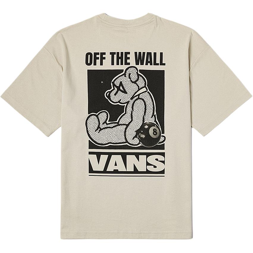 Vans Off The Wall Round Neck Fashion Versatile Short Sleeve T-Shirt Unisex T-Shirt Oatmeal VN000NMD2N1