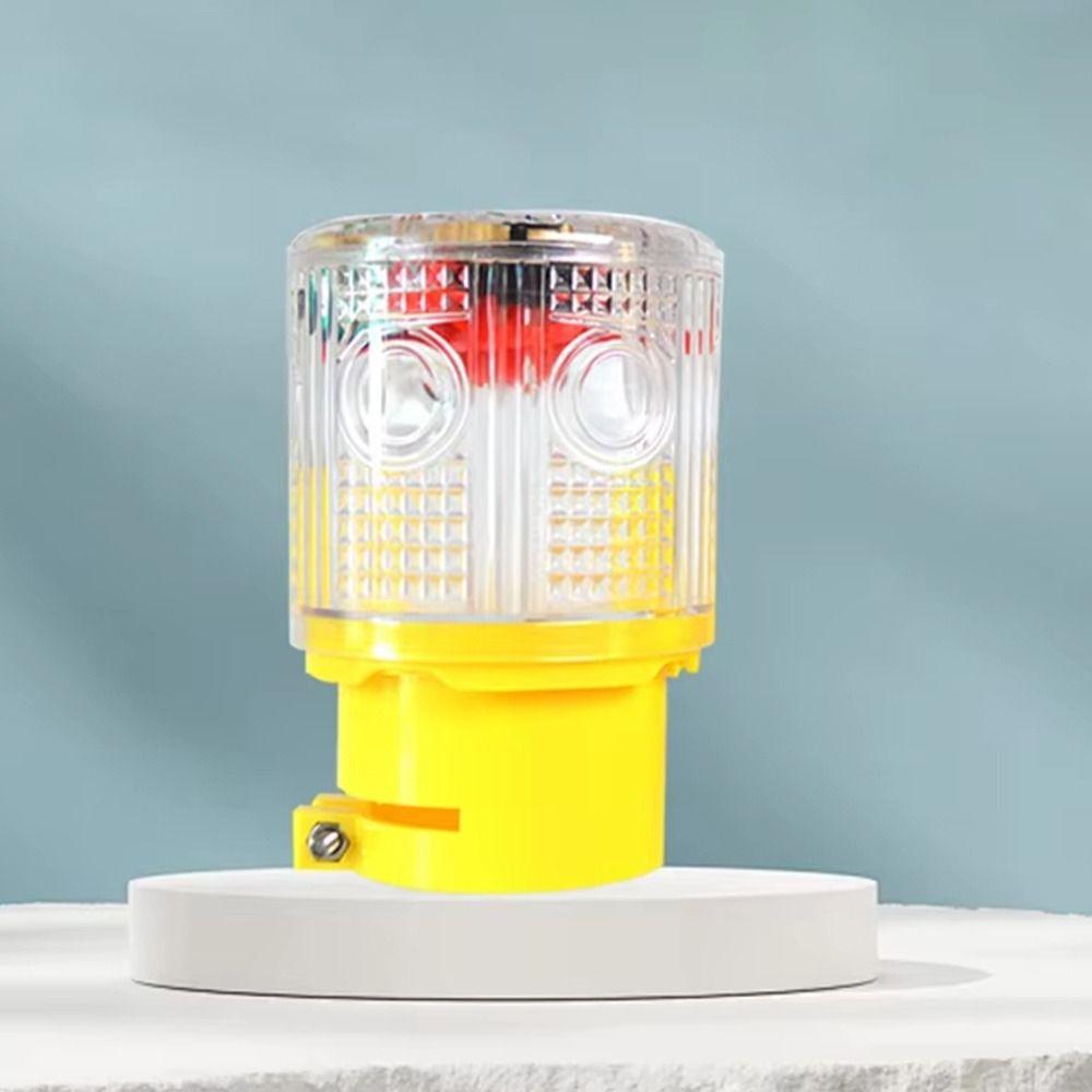 Solar Powered Solar Traffic Warning Light 3 LED Rain-proof Safety Signal Light Optical Controlled Waterproof