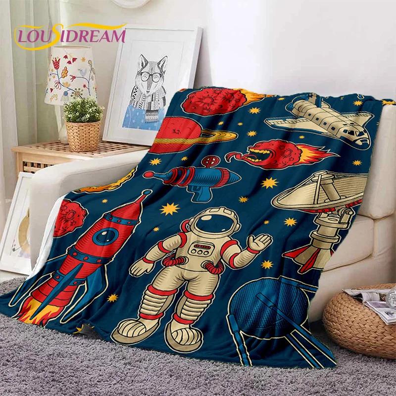 Astronaut Dream Universe Spaceman 3D Outer Space Cartoon Soft Blankets,Throw Blanket for Picnic Beds Home Bedroom Cover Kid Gift
