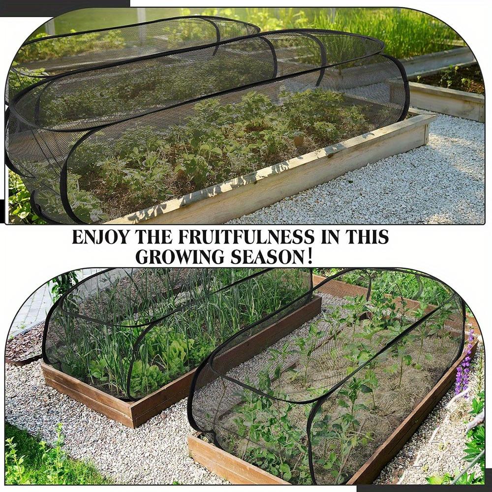 Foldable Plant Protection Netting Raised Beds Bird Control Garden Row Covers with Ground Stakes Mesh Plant Cage Flower Beds