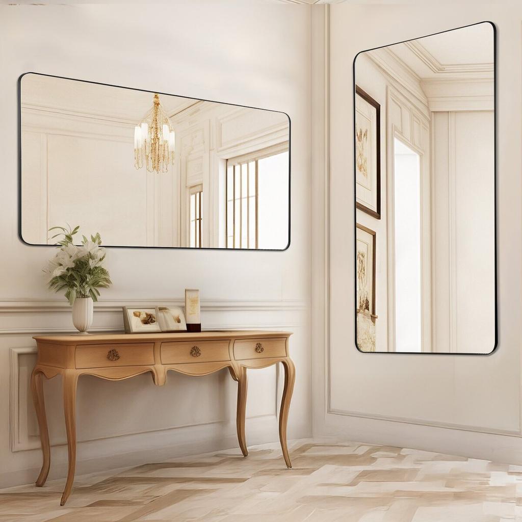 Square Wall Mounted Mirror 28" X 60" Mirror with Aluminium Alloy Frame