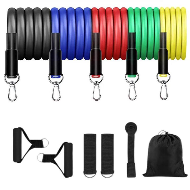 Longchan 11-Piece TPE Resistance Band Set with Dog Buckles