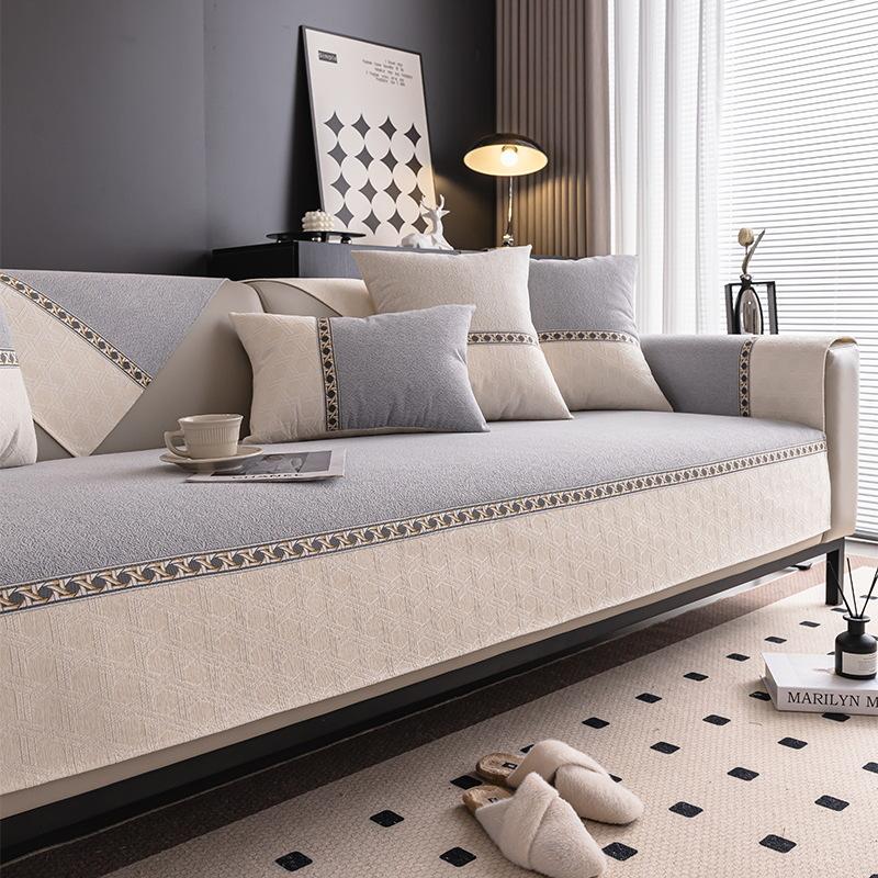 1pcs Simple Chenille Sofa Covers Dustproof Anti-slip Couch Protector Slipcover Universal for All Season Seat Pad For Living Room