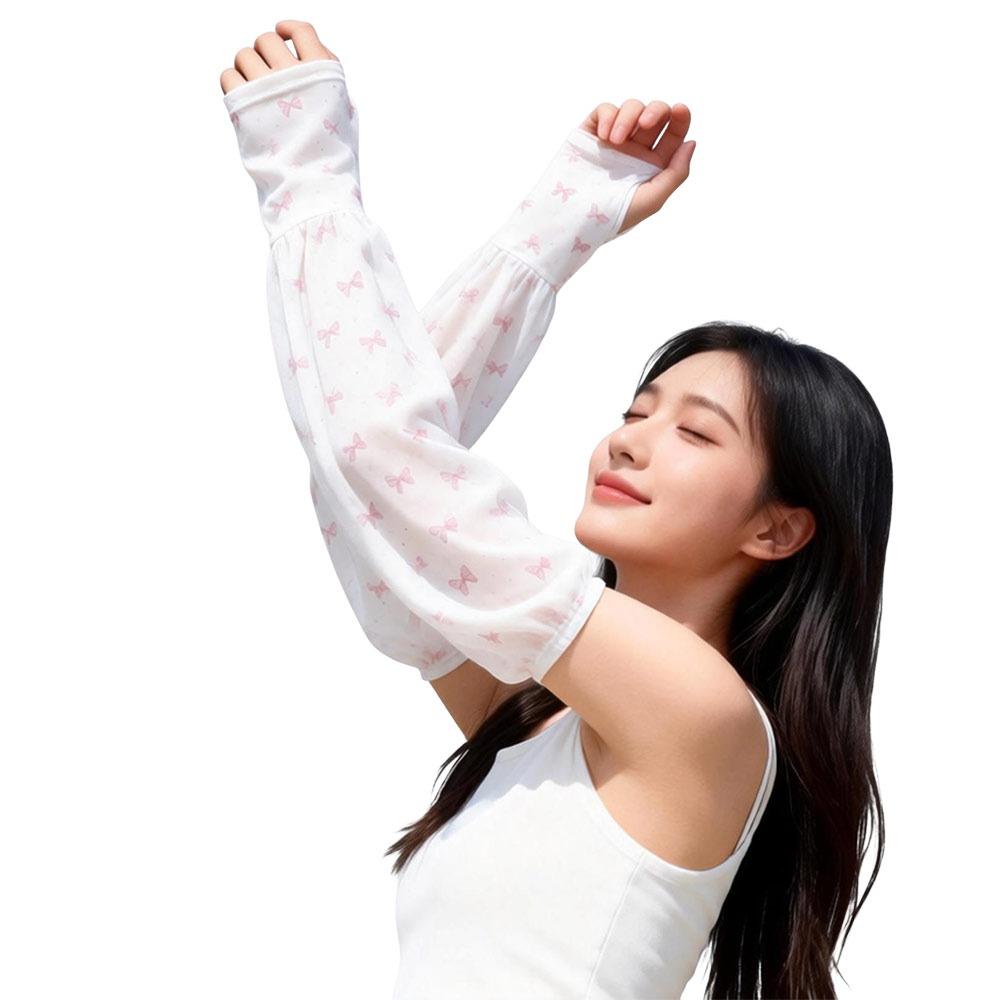 Велоперчатки из ледяного шелка с защитой от солнца, с принтом, на пальцы, подарки розовый