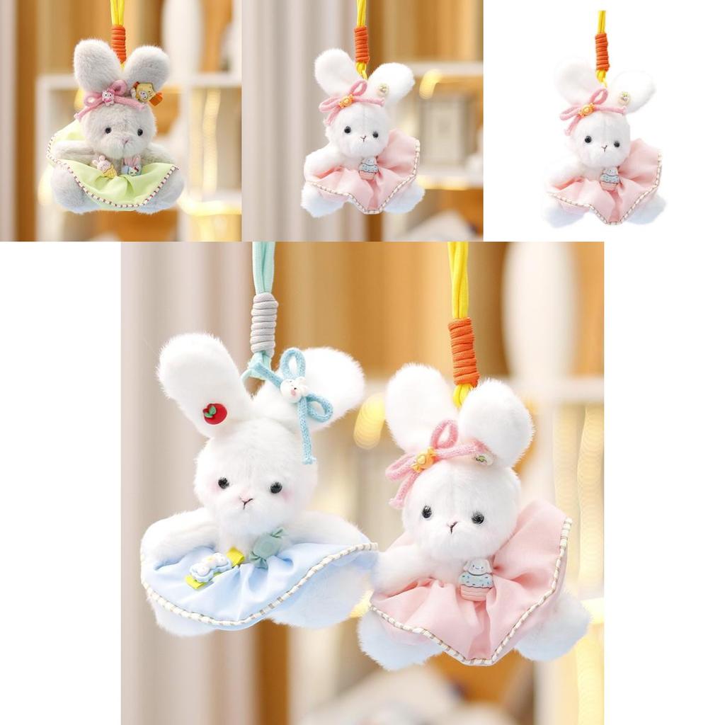 Cute Bunny Plush Doll Keyring Animal Plushie Girls Bag Decor For Teens