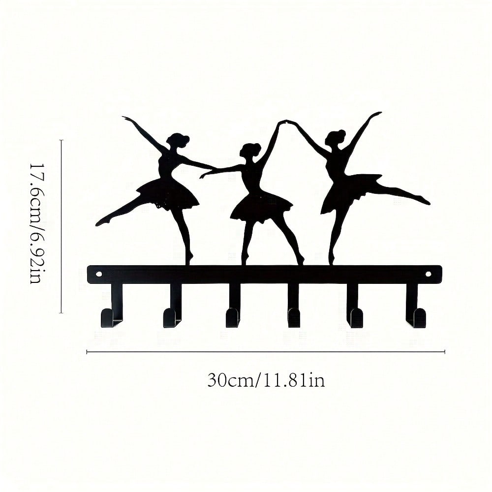Металлический настенный держатель для ключей в виде балерины 18x30