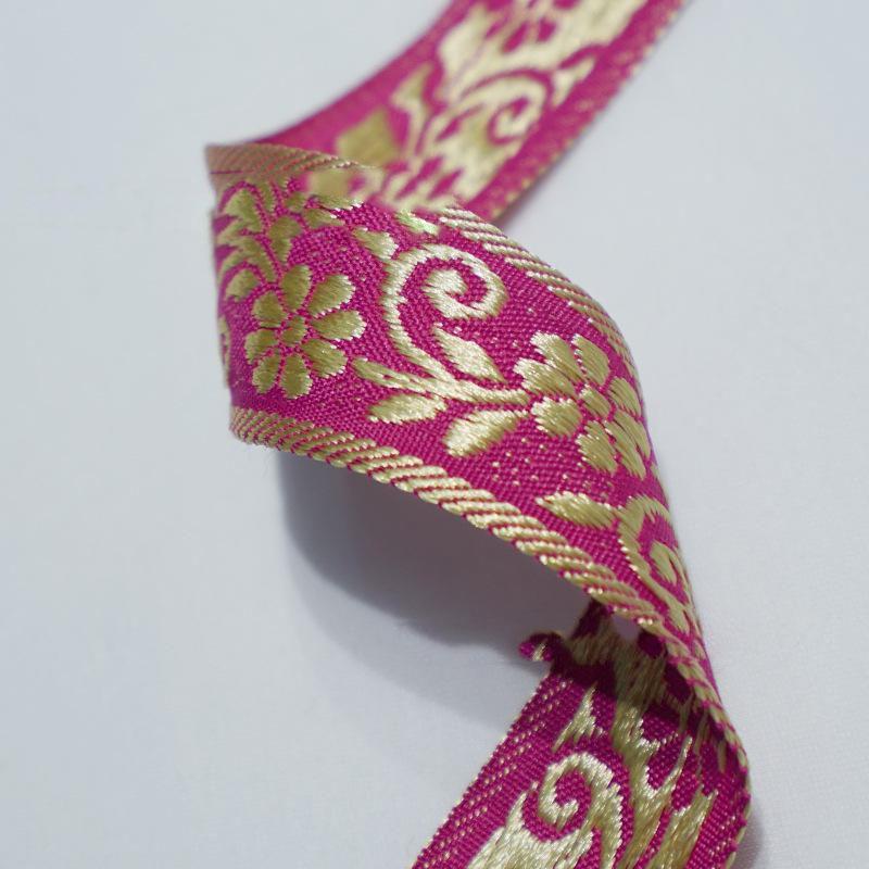Ethnic Style Polyester Colored Jacquard Webbing for Clothing Accessories