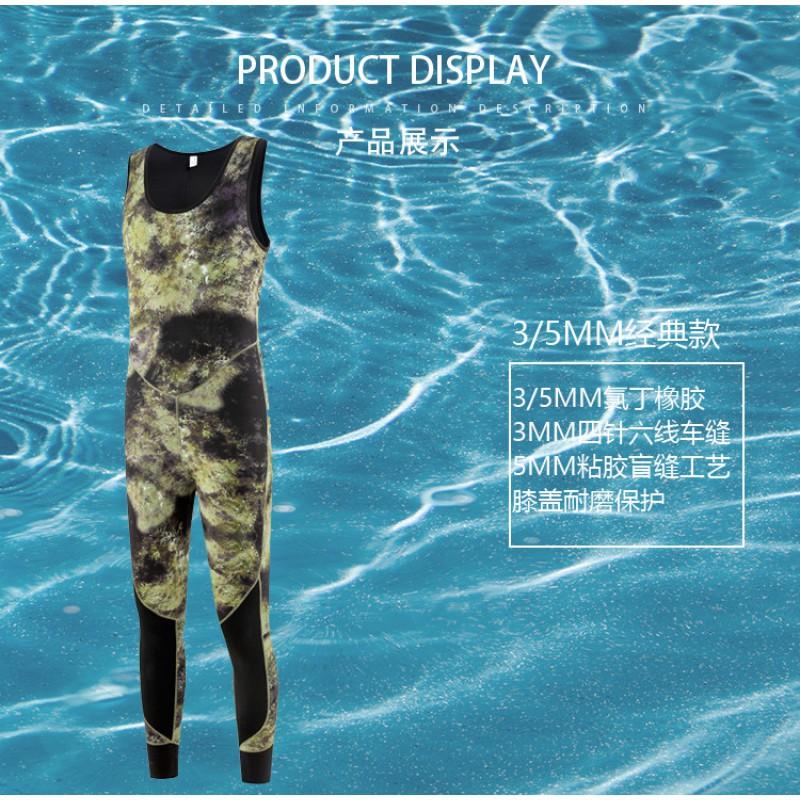 Mens Full-Body Wetsuit Deep Diving Snorkeling Fishing 3mm 5mm Neoprene Thermal Protection Camo Pattern