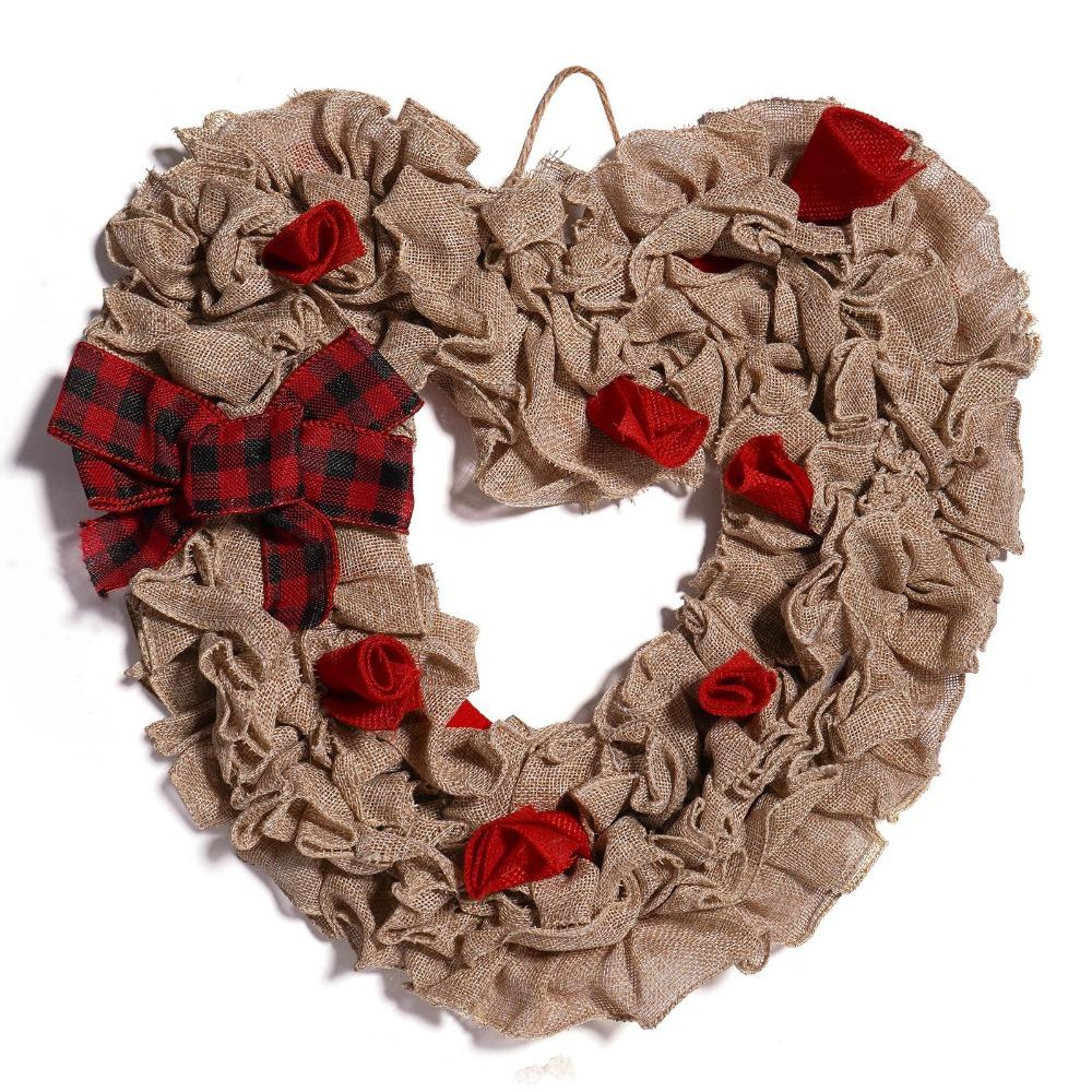 Unique Heart Shaped Wreath Exquisite Wall Hanging Garlands Valentines Day Wreaths  Anniversary