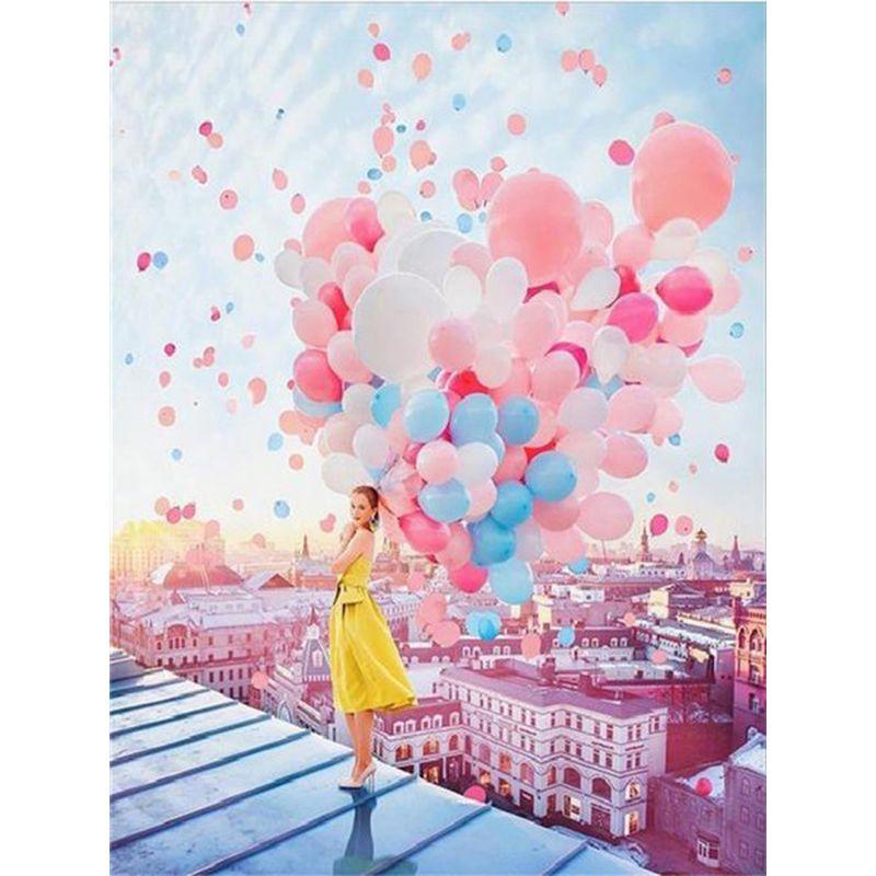 5D Elmas Mozaik Balon Resim Rhinestones Elmas Boyama Manzara Mozaik Sanatı Dikiş Kız Dekor Ev Için