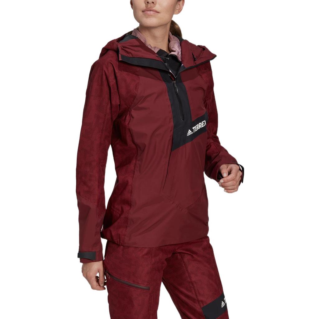 Adidas Terrex W Trk Primekn A Logo Print Outdoor Sports Hooded Jacket Women Jacket Brick-Red HE2295