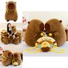 Capybara Animal Plush Toy Cushion With Bee Backpack For Kids Gift