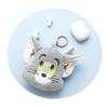 Tees Factory Tom and Jerry Plush Toy with Carabiner, Zipper Mascot, "Stomp FaceTuffy," Approx. H110xW150xD45mm (TJ-5546750TF)