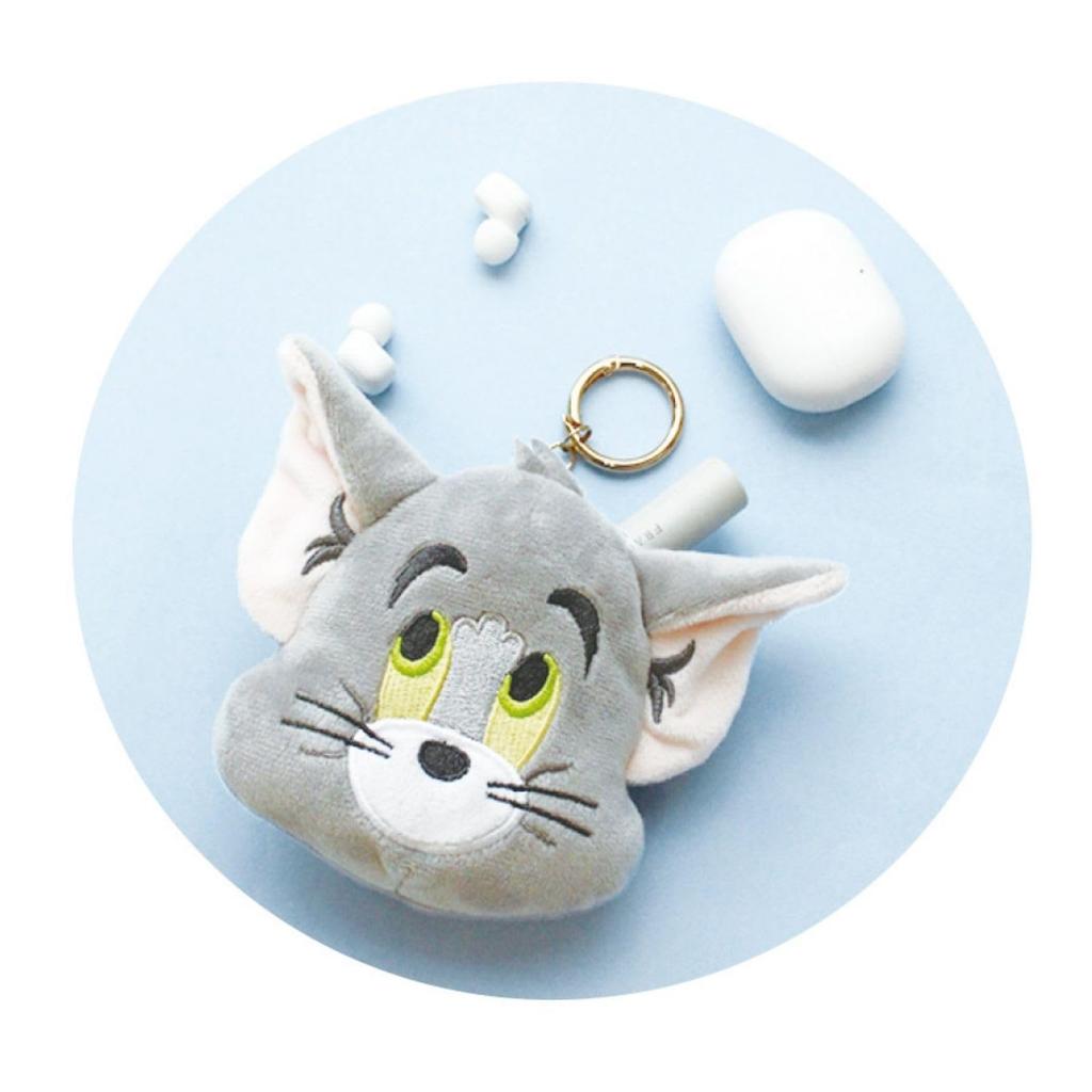 Tees Factory Tom and Jerry Plush Toy with Carabiner, Zipper Mascot, "Stomp FaceTuffy," Approx. H110xW150xD45mm (TJ-5546750TF)