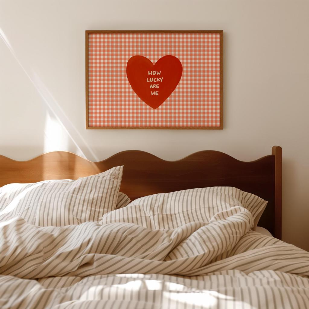 Lovely Trendy Red Heart Canvas Art Paintings Aesthetic This Is My Happy Place Wall Posters Prints for Living Room Home Decor
