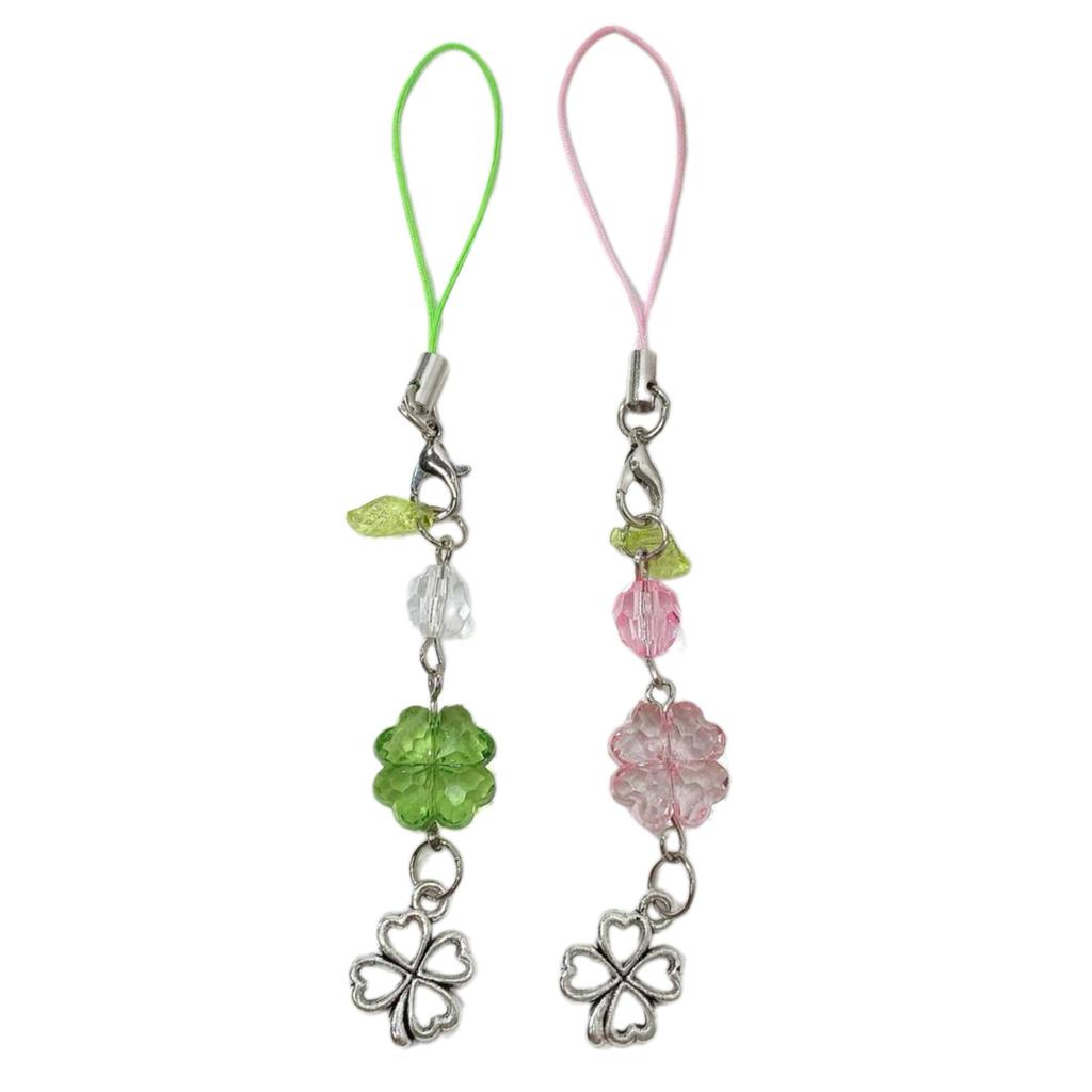 Durable Four Leaf Clover Mobile Chain Four Leaf Clover Bead Phone Embellishment Gift of Luck for Friends and Family